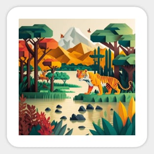 low poly jungle Sticker